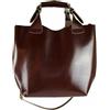 Superflybags Borsa Shopper a Mano o a Spalla in Vera Pelle Liscia e Lucida modello BARBARA 2 in 1 made in Italy