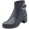 IGI&Co 6660300 Nappa Soft Nero Tronchetti con Tacco Medio per Donna in Pelle con Lampo