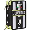 Seven Astuccio Scuola 3 Scomparti, F.C. JUVENTUS Calcio - WIN IS THE RULE, Bianco Nero - Portapenne Multi Scomparto Con Matite, Penne e Colori, Accessori Zaino, Zaino Scuola - Astuccio Bambino