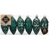 Holly & Jolly - Decorazioni per l'albero di Natale Noble Green, 6 pezzi | Decorazioni per l'albero di Natale in plastica, circa 9 cm, pigne verde scuro, con glitter, opache e lucide, decorazioni
