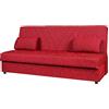 Arredo Stock Divano letto 3 posti in tessuto con cassettone contenitore, 184x80x86 (Rosso)