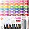 VANREESA Kit Semipermanente Unghie, 35 Colori Kit Unghie Gel Completo con Top Base Opaco Brillantini Coat 48W Lampada U V Led e Strumenti per Manicure, Set Manicure per Principianti