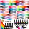 VANREESA Kit Semipermanente Unghie, 55 Colori Smalto Semipermanente Unghie Rosa Rosso Blu Violax, Kit Unghie Gel Completo con Base e Top Coat Smalti Semipermanenti per Unghie Regalo per Donne
