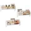 WOLTU Set 3 Libreria da Parete per Bambini, 3 Mensole per Cameretta | Porta Libri e Giocattoli, Libreria Sospesa in Pino e MDF, Bianco