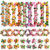 Aviski 32 pezzi Leis decorazioni collana di fiori, braccialetti a fascia per feste hawaiane tropicali beach party hawaiano notte bar vacanza spiaggia