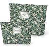 Aucuu Beauty Case da Viaggio, 2 PCS Borsa da Toilette da Viaggio, Borsa da Viaggio per Cosmetici, Pochette Donna Trucchi, Borsa Trucco Floreale, Borsa Cosmetica in Velluto a Coste, per Donne Ragazze