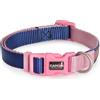 - Collare per cani regolabile Camon 15x300/400 mm blu e rosa