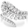 SWAROVSKI ANELLO APERTO VIENNA, PIUMA, PLACCATO RODIO 60