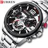 CURREN Orologio da Polso da Uomo Casual Business Cronografo Impermeabile in Acciaio Inox, Nuovo Orologio di Lusso alla Moda al Quarzo