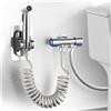 Brangdy Set spruzzatore per bidet portatile 304 pistola a spruzzo in acciaio inossidabile doccia WC portatile bidet rubinetto spruzzatore ugello doccia autopulente