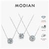 MODIAN Quadrato e Rotondo Halo Moissanite Collana con ciondolo in argento sterling 925 D Colore VVS1 Collana con diamanti da laboratorio per gioielli da donna