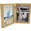 Maxia Market - Cornice per foto multifoto doppia in legno da tavolo, cornici per diploma, portafoto da parete per la decorazione domestica, fotografie di matrimoni, foto di paesaggi, finitura elegante