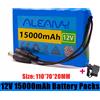 Aleaivy Batteria agli ioni di litio Origine 18650 Batteria ricaricabile portatile DC 12 V 12,6 V 15000 mAh Batteria/Batteria da 12,6 V con caricabatterie 12 V