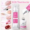 BORN PRETTY 15g 6 In 1 Colla per unghie Gel Set 1/2/4/6PCS Per punte per unghie finte Rinforzante acrilico Presse sulle unghie Strumenti per unghie manicure