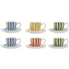 NONE Set da caffè 6 pezzi in porcellana 8,5x6,2x5,5 90ml, righe Il miglior complemento per la tua casa.
