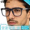 CCspace TR90 Occhiali Miopia Uomo Vintage Quadrato Presbiopia Occhiali Progressivi Occhiali Maschili Prescrizione Anti-blu Occhiali Per Computer