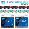 KMC Catena per Bicicletta KMC 11S 12 Velocità, Catene MTB 118L 126 Maglie, Catena per Mountain Bike 11V 12S Nera Rossa Blu con Quick-Link per Shimano