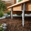 NONE Ancoraggio a terra in acciaio a forma di U, 3 cm, senza scavo, con vite e kit completo da 4 pezzi, include bulloni e barra rinforzata, design liscio senza sbavature per installazione semplice in