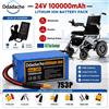 Batteria al Litio Ricaricabile 24V 7S3P 100000mAh, Scarica 500W, con BMS + Caricabatterie 29.4V 2A, Utilizzabile Come Batteria di Backup per Biciclette Elettriche e Motociclette Leggere