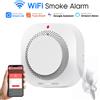 PGST Rilevatore di fumo intelligente WiFi Tuya con rilevamento a 360°, sensore di fumo intelligente per la sicurezza domestica, notifiche push tramite app e monitoraggio in tempo reale.
