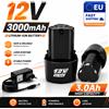 Batteria al Litio Ricaricabile 12V 3000mAh Li-ion con Protezione Intelligente BMS, Compatibile con Avvitatore Elettrico, Trapano, Mini Smerigliatrice Angolare e Utensili Elettrici Multifunzione,