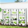 Outsunny Serra da giardino - Outsunny - 3 ripiani in metallo - 3 ante a rullo con cerniera - Tetto inclinato, dimensioni 215x46x151 cm, trasparente.
