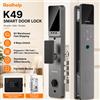 NONE Serratura Intelligente Realhelp K49 con Mortasa 6068, Impronta Digitale, Codice PIN, Carta RFID, Ingresso Senza Chiave, Batteria Ricaricabile da 4200mAh, Sicurezza Autonoma per Casa, Appartamento,