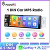 Podofo 6.5 Pollici 1 Din Display Touch Screen HD Incell Universale per Auto, Lettore MP5 con Bluetooth, Radio FM/RDS, Supporto per Telecamera Posteriore, Carplay/Android Auto Wireless Integrato