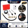 Podofo Kit Tester Cilindri Auto 8 Pezzi, Manometro Pressione Cilindri Motore per Motori a Benzina e Gas, Tester Compressione Motore 0-300PSI con Adattatori per Auto, Camion, Moto, Imbarcazioni, ATV,