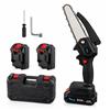 NONE Mini motosega elettrica a batteria 6 pollici 21V, motosega portatile con 2 batterie da 1500mAh, blocco di sicurezza e custodia, per potatura di rami, taglio di legno e giardinaggio, Don Feliz