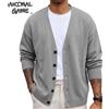ANIMAL GAME Cardigan da Uomo a Maniche Lunghe in Maglia per l'Autunno, Maglione Monocolore con Bottoni, Giacca Calda e Casual per l'Inverno, Abbigliamento Streetwear