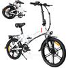 SAMEBIKE 20LVXD30-II, bicicletta elettrica pieghevole da 20 pollici, dotata di motore a mozzo senza spazzole con una coppia massima di 35 N·m, telaio in lega di alluminio, batteria agli ioni di litio