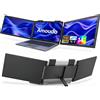 NONE Monitor portatile Amoudo, monitor triplo per laptop, 14 pollici, 60 Hz, 1920x1080p, IPS, monitor triplo portatile con porta USB-C per laptop da 14 a 16,5 pollici, Windows/Mac, Xbox. Monitor triplo per