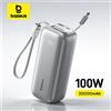 Baseus Power Bank 100W 20000mAh con Cavo USB-C Retrattile per iPhone 18 Duo 17 Pro Max Samsung S26 Caricatore Portatile per Laptop