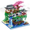 NONE Set di Costruzioni Albero di Ciliegio con Illuminazione, Blocchi da Costruzione Micro Architettura di Fiori di Pesco con Confezione Regalo, Kit di Costruzione Bonsai di Ciliegio, Kit Giardino Zen