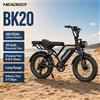 Headeer Bicicletta Elettrica Fuoristrada HEADER BK20 Dotata di Batteria da 48V 20Ah, Pneumatici Larghi 20"×4.0, Sistema di Freni a Disco Meccanici Doppi, Sospensione Completa, Display LCD e Controllo tramite