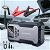 NONE Avviatore di Emergenza Portatile per Auto 12V, Booster Batteria Auto 3200A con Compressore d'Aria, Potente Gonfiatore Pneumatici, Power Bank 8000mAh, Dispositivo di Avviamento Auto con Luce LED e