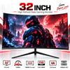 CRUA Monitor da Gaming Curvo da 32 Pollici 240Hz, 1800R FHD 1080P con Pannello VA, Monitor per PC con HDTV e DisplayPort DP, Schermo ad Alto Refresh Rate per Gaming, Casa, Ufficio e Dormitorio