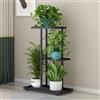 NONE GarveeLife: scaffale in metallo per piante, struttura robusta a 3 livelli con 4 vasi, ideale per organizzare fiori e piante, perfetto per interni, patio, giardino o balcone.