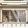 NONE Telone in PVC trasparente da 420 gsm con doppia porta a cerniera, resistente e impermeabile, con occhielli metallici antiruggine, tenda parasole antivento e antipioggia per giardino, patio, gazebo,