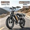 NONE Bicicletta Elettrica E-Bike Bk20 con Motore a Coppia 90N.M, Batteria a Lunga Autonomia 48V20AH, Doppio Freno a Disco, Pneumatici Fat da 20 Pollici, Bicicletta Elettrica da Montagna Fuoristrada