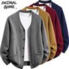 ANIMAL GAME Cardigan da Uomo a V in Maglia, Casual, con Bottoni, Maniche Lunghe, Cappotto Caldo, Giacca Invernale, Vestibilità Ampia, con Tasche