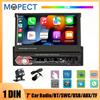 MOPECT Autoradio 7'' 1 Din con Carplay Cablato e Android Auto, Lettore Multimediale Universale con Schermo Touch Pieghevole, Autoradio FM, BT, SWC, USB, AUX, TF, Telecamera e Microfono