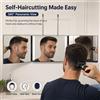 NONE Specchio 3 ante per taglio capelli in casa, specchio trucco LED 360° pieghevole con luce, ricaricabile Type-C, dimmer touch, altezza regolabile, pieghevole, per uomo barbiere donna cosmetico bagno