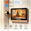 iTenen Spioncino Digitale Wi-Fi 2.4G Tuya Smart&Smart Life APP, Videocamera per Porta con Audio Monodirezionale, Telecamera di Sicurezza per Casa con Batteria da 5000mAh, Colore Oro