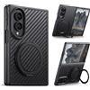 suteni Custodia per Telefono SUTENI con Ricarica Wireless Magnetica 360 ° Supporto Rotante in Pelle Sintetica con Fibbia ad Anello per Samsung Galaxy Z Fold 8