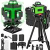 Livella Laser 4D a 16 Linee con Raggio Verde e Livellamento Automatico 360° ° Livella Laser ad Alta Potenza Orizzontale e Verticale con Telecomando e Treppiede
