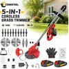 Conentool Tagliaerba a Batteria 1500W 21V 15000Rpm Pieghevole Telescopico con 5 Accessori di Taglio per Prato, Erbacce, Bordi del Giardino, Rami fino a 2cm