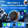CarlinKit 5.0 Mini Ultra 3 Adattatore Wireless 2-in-1 per CarPlay e Android Auto, Aggiornamento OTA Plug&Play per Auto con CarPlay e Android Auto Cablato