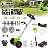 Conentool Tagliaerba a Batteria 1500W 21V 15000Rpm 6 Pollici Telescopico con 5 Accessori e Ruota di Supporto per Bordi del Prato, Giardino e Cortile